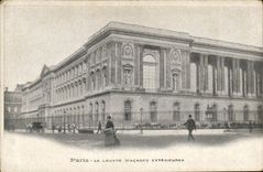 VINTAGE POSTCARD Paris Louvre Exterior facades
