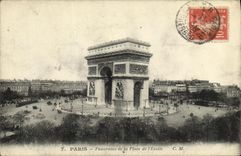 VINTAGE POSTCARD Paris Panorama of the Place of L Etoile