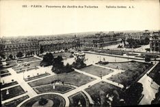 VINTAGE POSTCARD Paris Panorama of the Garden of Tuilerlcs