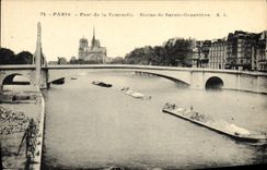 VINTAGE POSTCARD Paris Pont of the Small tower Rules of Sainte Genevieve Peniche