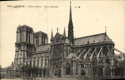 VINTAGE POSTCARD Paris Notre Dame Side Face