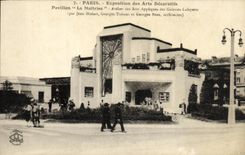 VINTAGE POSTCARD Paris Fair of Decorative Arts House the Control Workshop of the Applied arts of the Lafayette Galleries