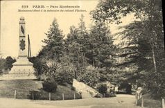 CPA Paris Parc Montsouris Monument eleve a la memoire du colonel Flatters