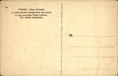 CPA Paris Quai Voltaire Bouquiniste Charles Dodeman
