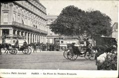 VINTAGE POSTCARD Paris the Place of the French Theater