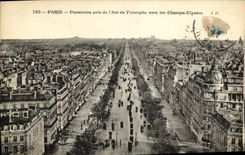CPA Paris Panorma pris de l Arc de Triomphe vers les Champ Elysees 