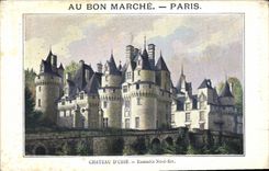 VINTAGE POSTCARD With the Good market Paris Castle D Usse Northern Unit Is