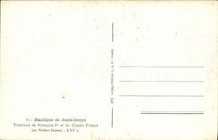 VINTAGE POSTCARD Basilica of Saint Denys Tomb of Francois 1st and Claude France