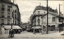 VINTAGE POSTCARD Nanterre the Street of the Railroad to the crossing level