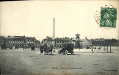 VINTAGE POSTCARD Paris Places Automobile Harmony
