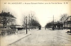 CPA Billancourt Avenue Edourad Villant prise du Pont de Sevres 