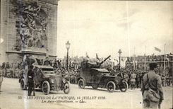 Los festivales de la POSTAL de la VENDIMIA Victoire del 14 de julio de 1919 los coches machine guns el tanque