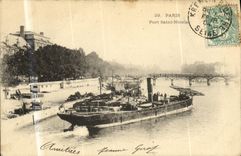 CPA Paris Port Saint Nicolas Bateau