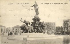 VINTAGE POSTCARD Paris Places Nation the Triumph of the Republic by Dalon