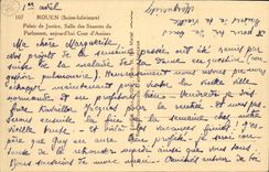 VINTAGE POSTCARD Rouen Law courts Room of the Meetings of the sitted Parliament aujourd today Court D