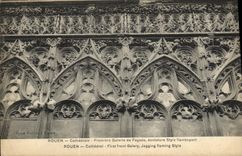 VINTAGE POSTCARD Rouen Cathedral First gallery of frontage serration blazing style