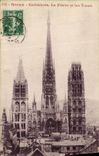 VINTAGE POSTCARD Rouen Cathedral the Arrow and Tours