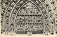 VINTAGE POSTCARD Cathedral of Rouen tympanum of the gate of the Calend