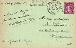 POSTAL Valerio santo de la VENDIMIA en el panorama de Caux de la playa