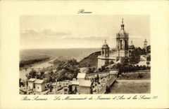 VINTAGE POSTCARD Rouen Good Help the monument of Jeanne D Arc and the Seine