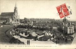 VINTAGE POSTCARD Rouen Together of Good help and the Monument of Jeanne D Arc