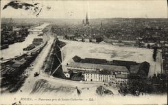 VINTAGE POSTCARD Rouen Pnaorama taken of Sainte Catherine