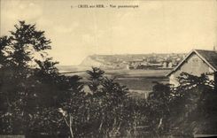 VINTAGE POSTCARD Criel Beach Panoramic View