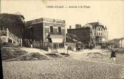 VINTAGE POSTCARD Criel Beach Arrived at the Beach