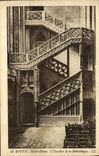 VINTAGE POSTCARD Rouen Notre Dame L Staircase of Biblotheque