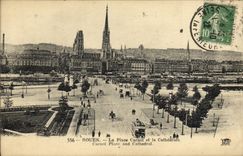 VINTAGE POSTCARD Rouen the Carnot Place and the Cathedral