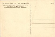 VINTAGE POSTCARD Rouen the City Museum Garden of L town hall and sight partial of L church Saint ouen