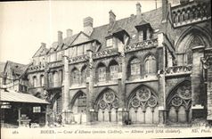 VINTAGE POSTCARD Rouen Court D Albane Old cloister
