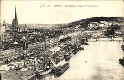 VINTAGE POSTCARD Rouen View taken of the Transporter Boats
