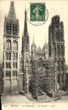 VINTAGE POSTCARD Rouen the Cathedral the Frontage scaffolding