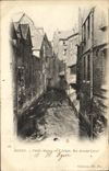 VINTAGE POSTCARD Rouen Old women Houses On L Bus shelter Street Armand Carrel