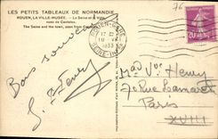 VINTAGE POSTCARD Rouen the Seine and the city seen of Canteleu