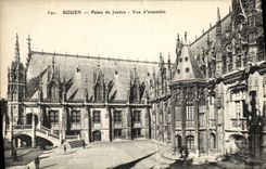 VINTAGE POSTCARD Rouen Law courts Seen D Together