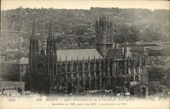 VINTAGE POSTCARD Rouen Church St Ouen seen of the cathedral
