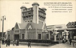 CPA Paris Exposition Des Arts Decoratifs Pavillon et la tour Champagne Alsace