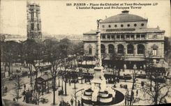 CPA Paris Place du Chatelet et Tour St Jacques
