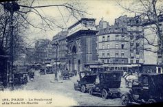 CPA Paris Le Boulevard et la Porte St Martin