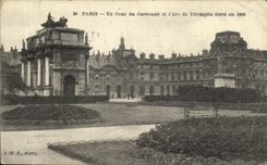 POSTAL Paris de la VENDIMIA la corte de los triunfos del carrusel y del arco