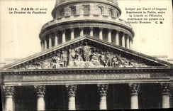 VINTAGE POSTCARD Paris the Pediment of the Pantheon