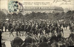 VINTAGE POSTCARD Paris Visite Of Alphonse XIII Places L Etoile Passage of the procession King D Spain