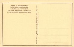 VINTAGE POSTCARD Paris School Massillon Quay of Celestins the hall Monument of deaths