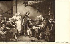 POSTAL Greuze L Acordee de la VENDIMIA del museo de la aldea de la lumbrera Paris