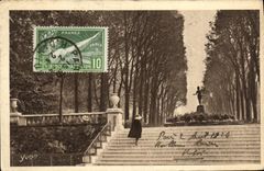 VINTAGE POSTCARD Paris While Strolling Gardens of Luxemburg