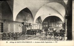 VINTAGE POSTCARD Abbey of Wandrille Saint Old Capltulaire Room