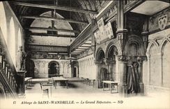 VINTAGE POSTCARD Abbey of Wandrille Saint the Large Refectory