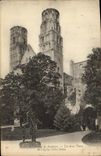 VINTAGE POSTCARD Ruins of L Abbey of Jumieges both Tours of L Notre Dame Church